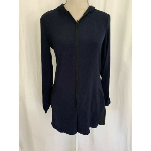 Zara Womens Navy Blue Long Sleeve Mini Zip Up Jumpsuit Small 7901/272/407 - Picture 2 of 7